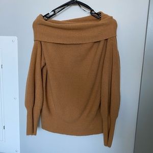 Brown off the shoulder sweater
